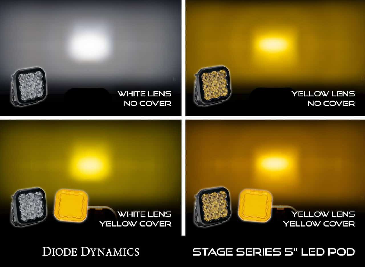 SS5 LED Pod Cover, Yellow Set of 2