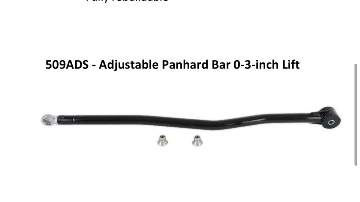 Bronco- ADS- Adjustable Panhard Bar 0-3-inch Lift